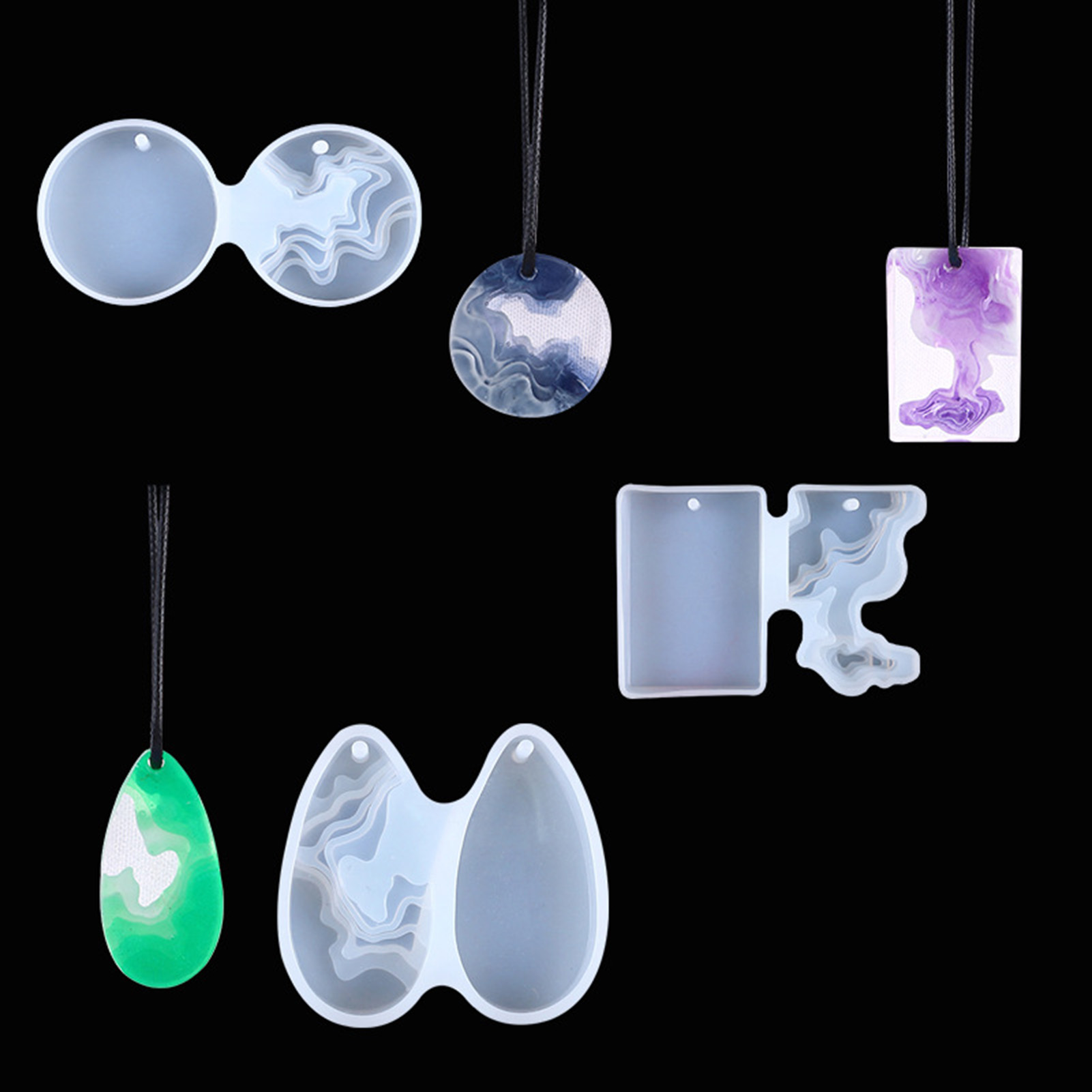 Geode Mold Silicone - 3pcs DIY 크리스탈 몰드 세트 레진