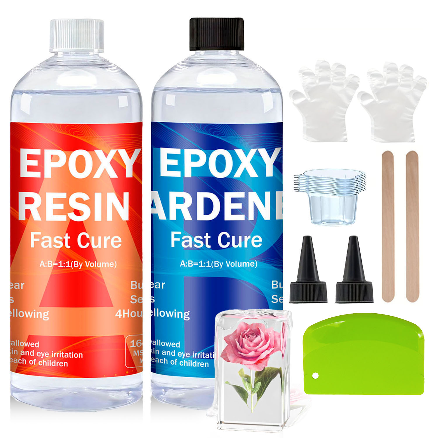 Resin Jewelry Kit - 투명 에폭시 레진 키트 8oz/16oz/32oz 기포