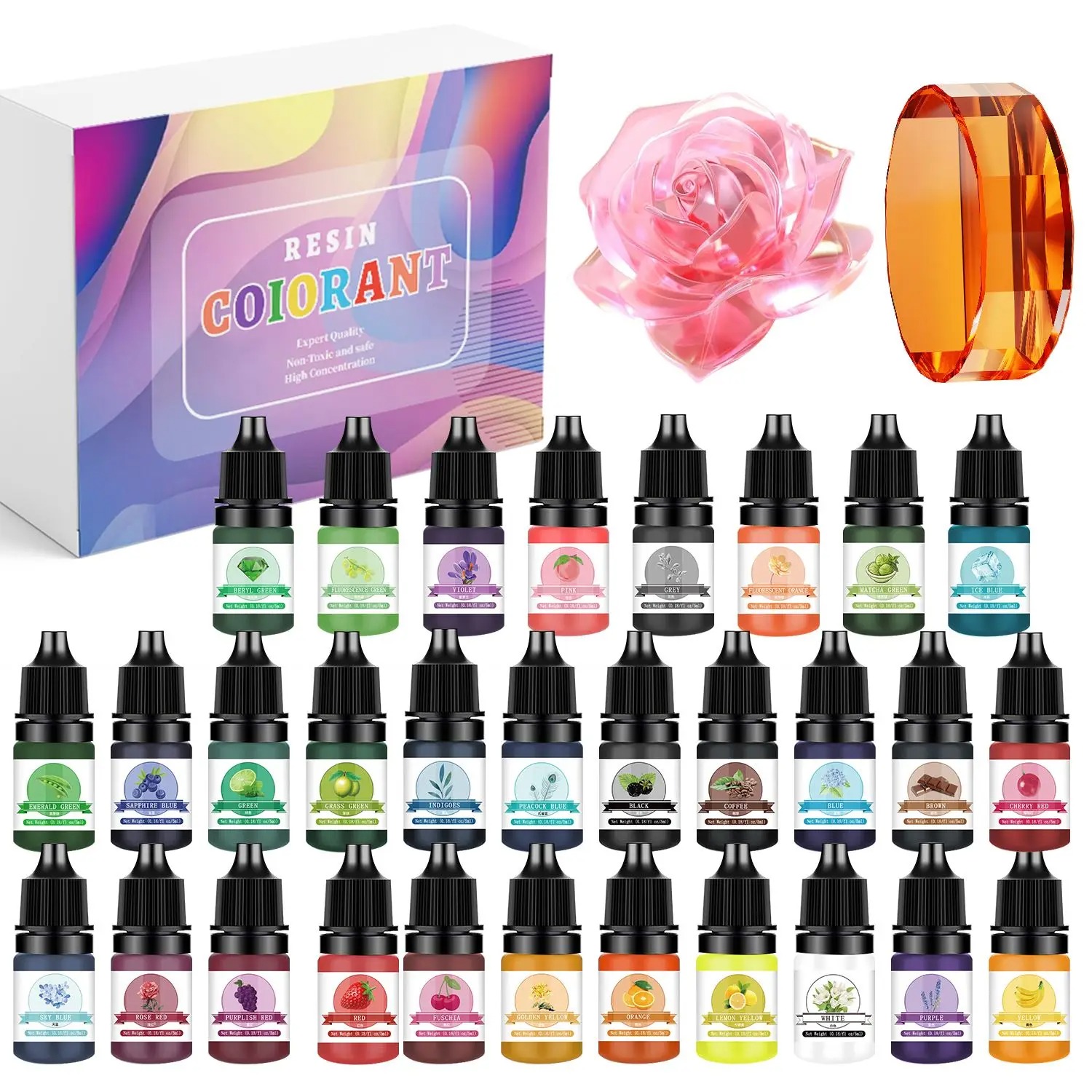 Resin Jewelry Kit - 30색상 5ml 에폭시 레진 색소 키트