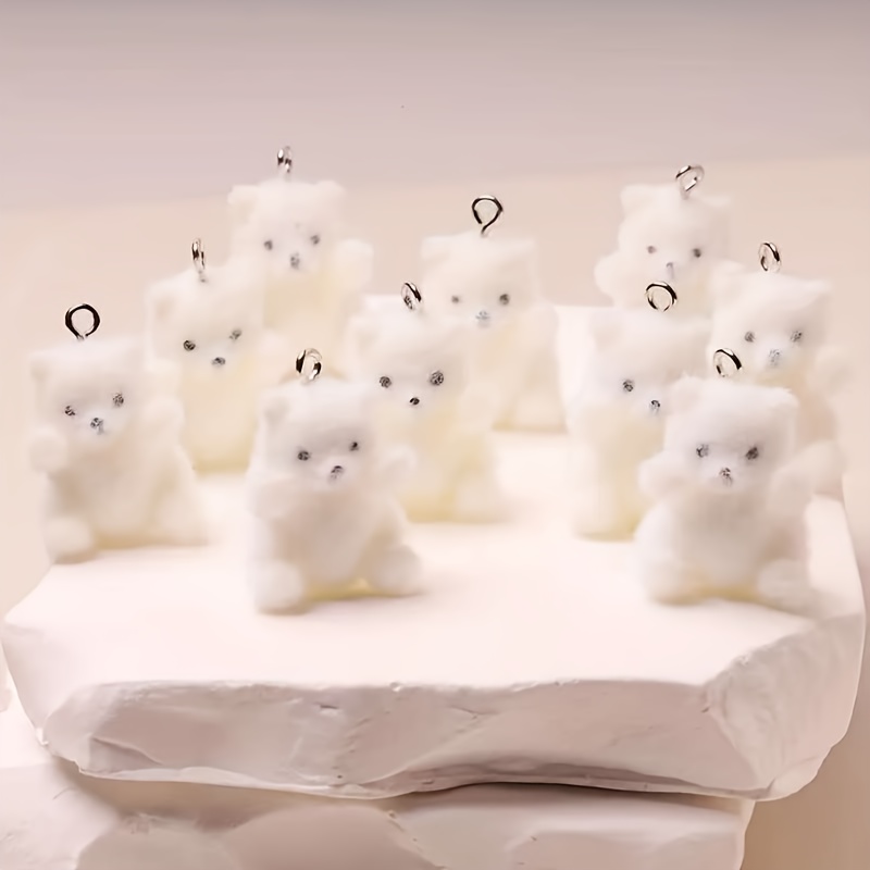 Resin Craft Supplies - 6Pcs 북극곰 수지 참 크리스마스 얼음