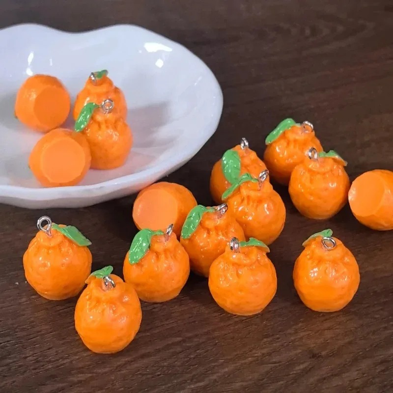 Resin Craft Supplies - 10개 3D 시뮬레이션 데코폰 만다린 오렌지