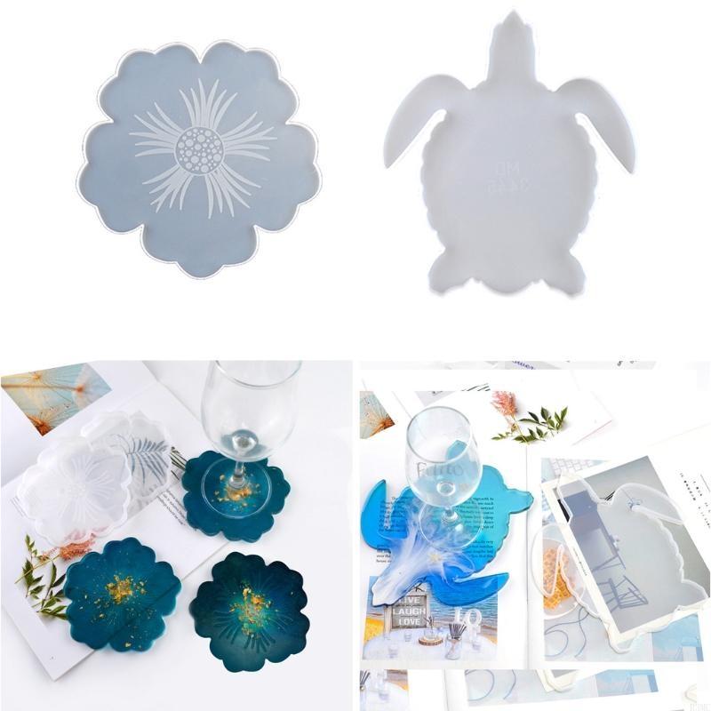Geode Mold Silicone - R3MC 2PCS DIY 꽃 모양 실리콘