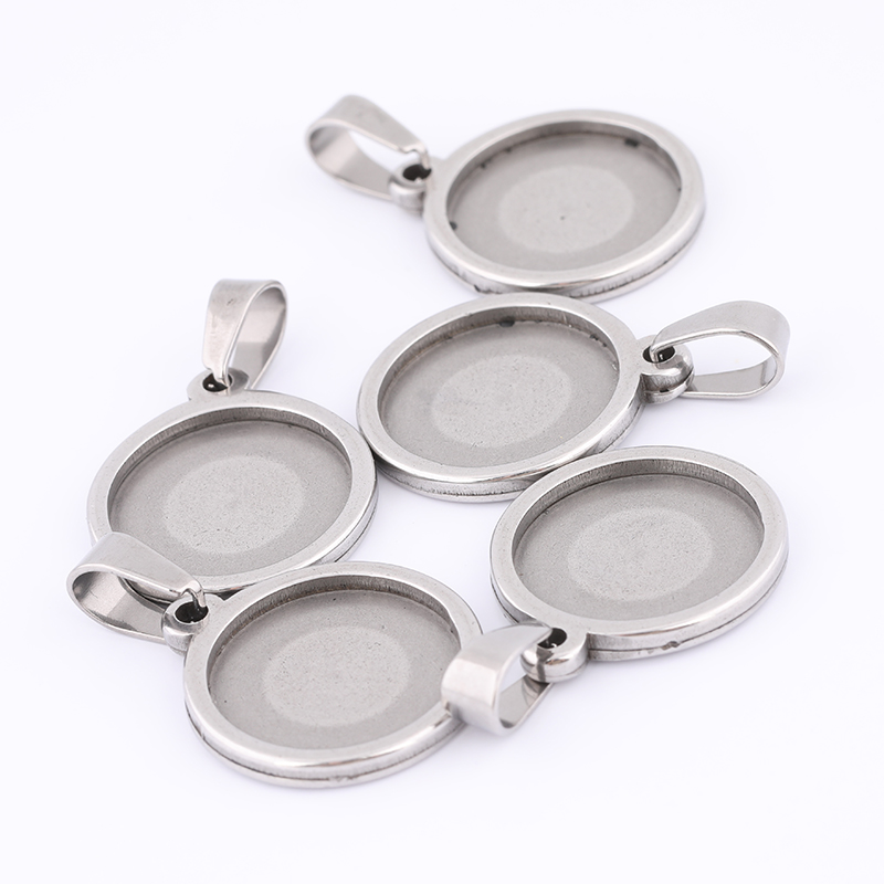 Bezels Set Pendant - 10pcs 15mm 라운드 카보 숑 기본