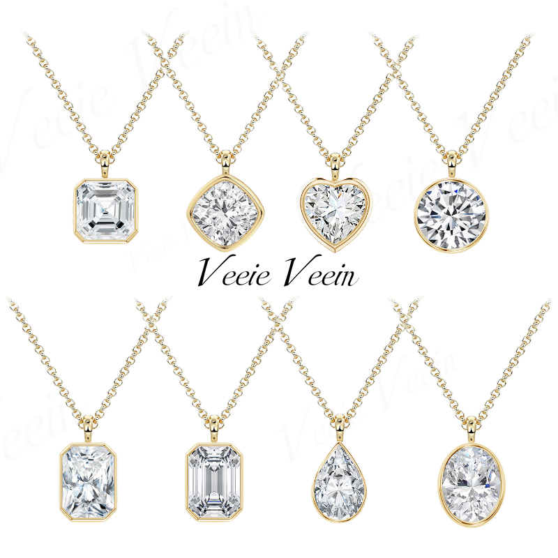 Bezels Set Pendant - 비이 비인 주얼리 3캐럿 불규칙 모이사나이트