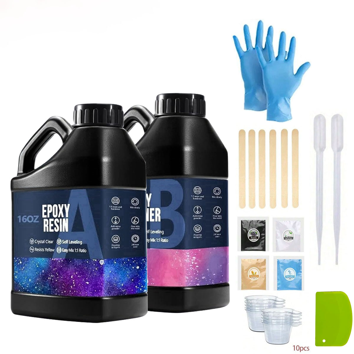 Resin Jewelry Kit - 1000ml 크리스탈 투명 에폭시 레진 키트,