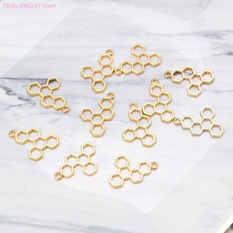 62KE 10x/세트 골드 벌집 펜던트 빈 UV 수지  - Bezels Set Pendant 리뷰 및 가격