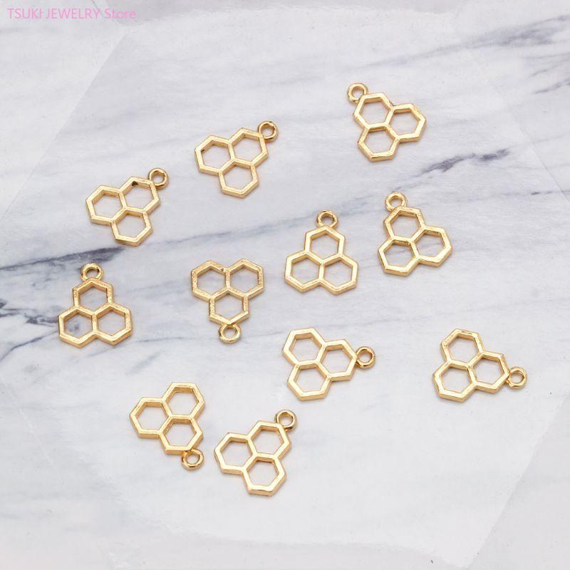 62KE 10x/세트 골드 벌집 펜던트 빈 UV 수지  - Bezels Set Pendant 리뷰 및 가격