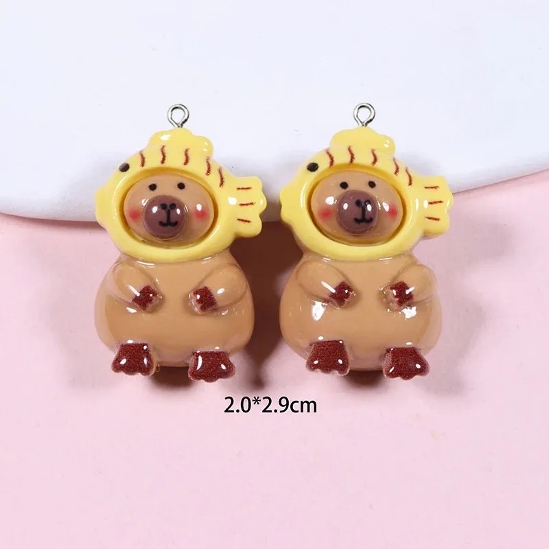 10개입 광택 플랫백 카피바라 레진 참 장식품 귀여운  - Resin Craft Supplies 리뷰 및 가격