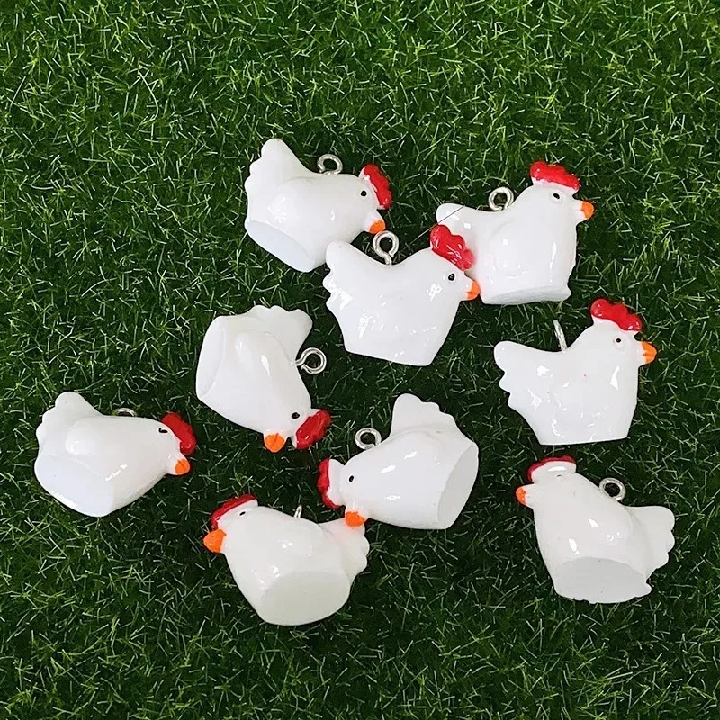 10Pcs 귀여운 미니 3D 치킨 수지 참 장식품 만화 - Resin Craft Supplies 리뷰 및 가격