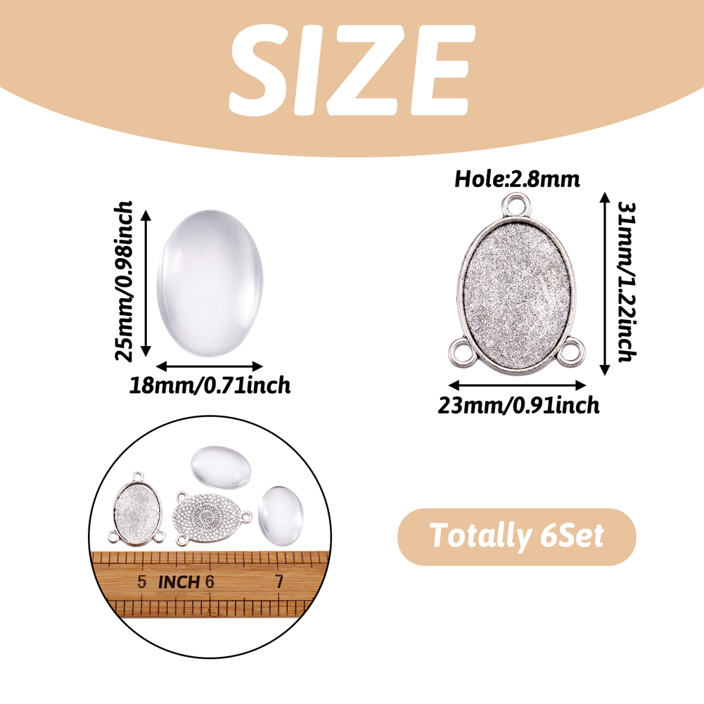 6세트 타원형 합금 펜던트 블랭크 카보숑 베이스 세팅  - Bezels Set Pendant 리뷰 및 가격