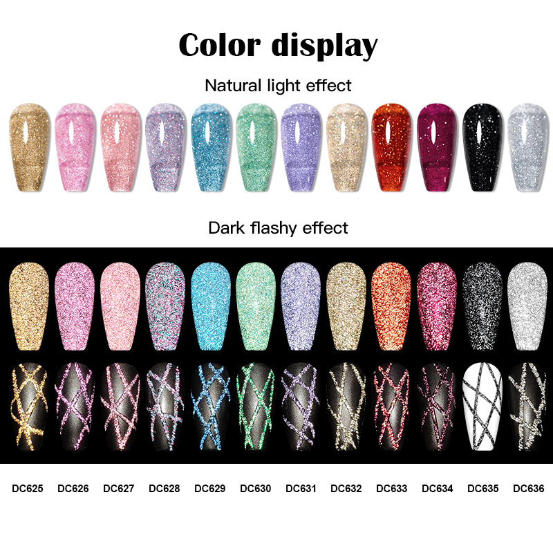 5ml 골드 실버 반사 글리터 라이너 젤 네일 폴리쉬  - Resin Glitter Pack 리뷰 및 가격