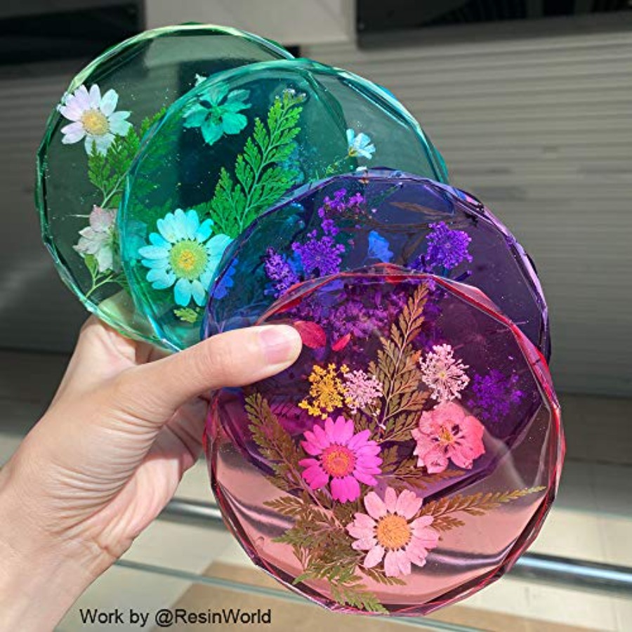 4팩 코스터 몰드 - 에폭시 레진 주조용 다이아몬드 엣 - Geode Mold Silicone 리뷰 및 가격