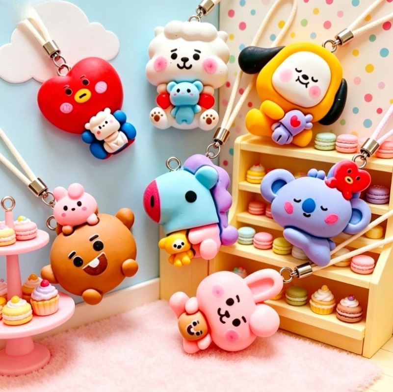 7pcs BT21 수지 만화 참 DIY 액세서리 공예  - Resin Crafts 리뷰 및 가격