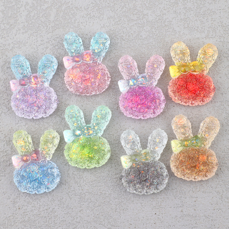 5PCS 18*25mm 빛나는 그라데이션 토끼 수지 카 - Resin Craft Supplies 리뷰 및 가격