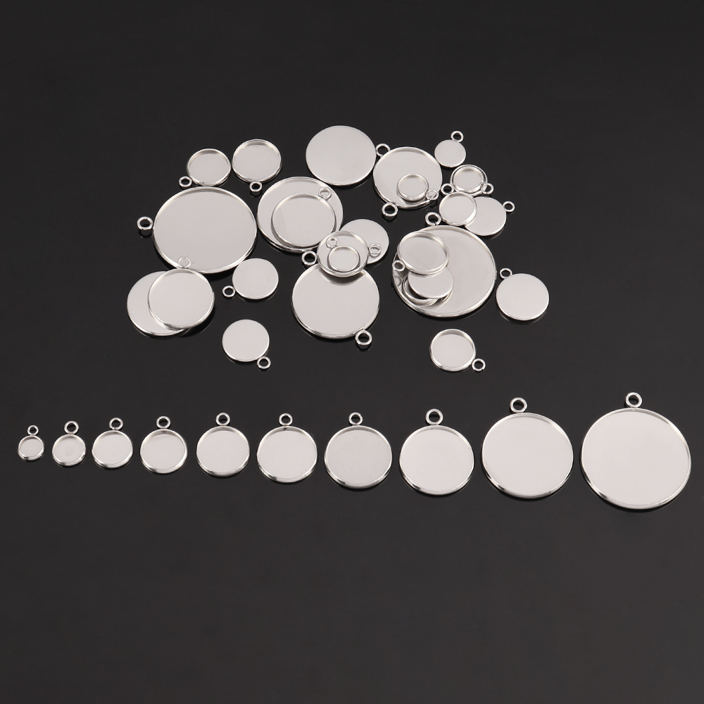 10개 스테인리스 스틸 카보숑 4.9 6.1 베이스 펜 - Bezels Set Pendant 리뷰 및 가격