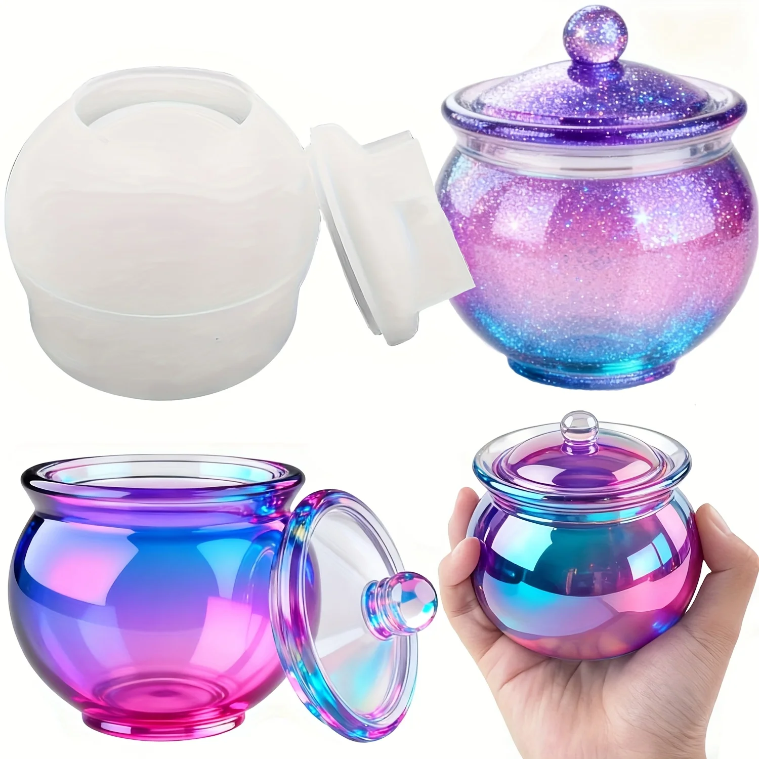 뚜껑이 있는 둥근 수지 캔 몰드 1세트, DIY 보석  - Resin Jewelry Kit 리뷰 및 가격