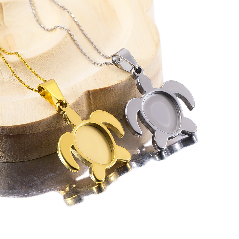 1개 5개 스테인리스 스틸 금도금 거북이 카보숑 베이스 - Bezels Set Pendant 리뷰 및 가격